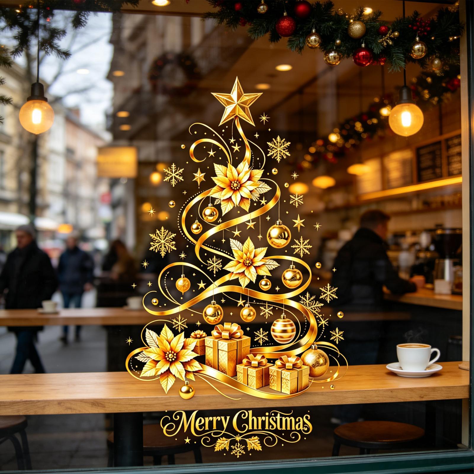 Snowflake Window Decal - Christmas Tree Wall Stickers Glass Decal