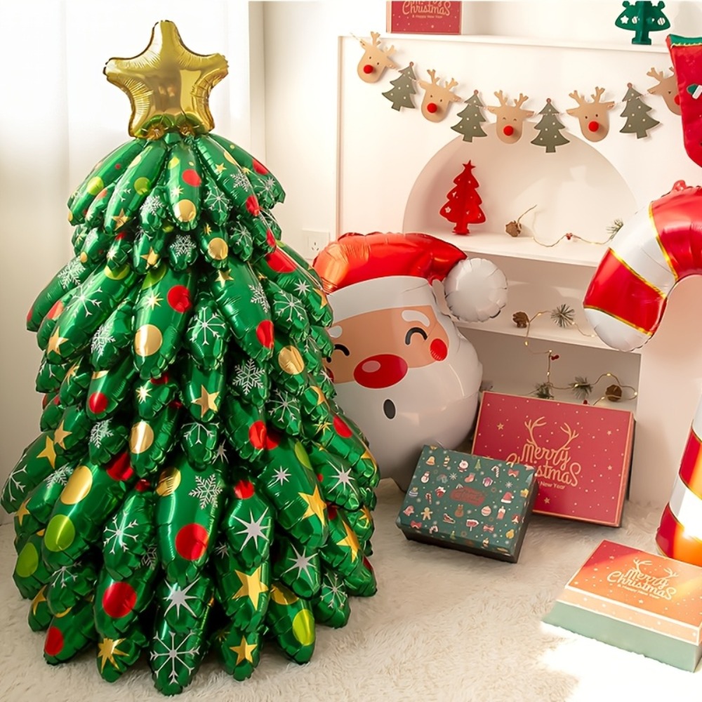 Star Tree Topper - Christmas Tree Balloons Set, Self Stand
