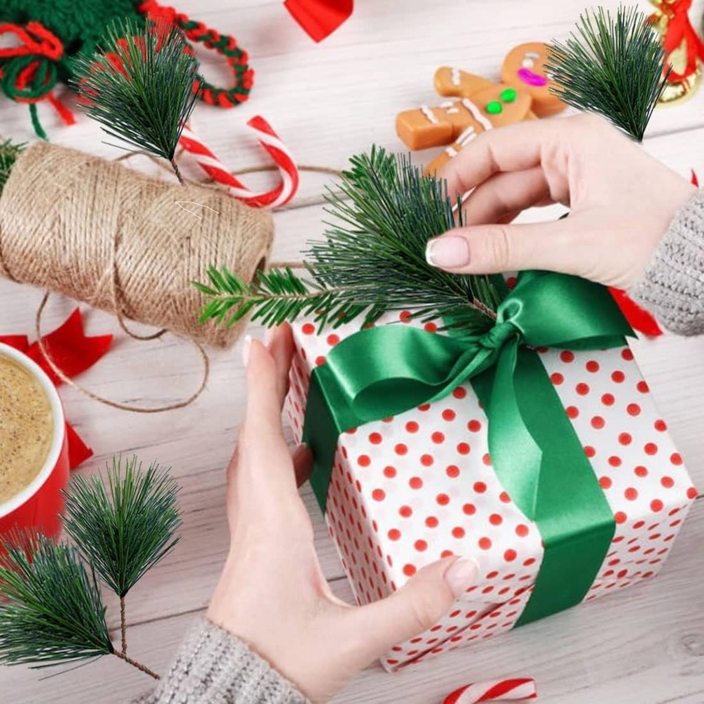 10-100pcs Artificial Green Pin - огляд і ціна Christmas Wreath Fake