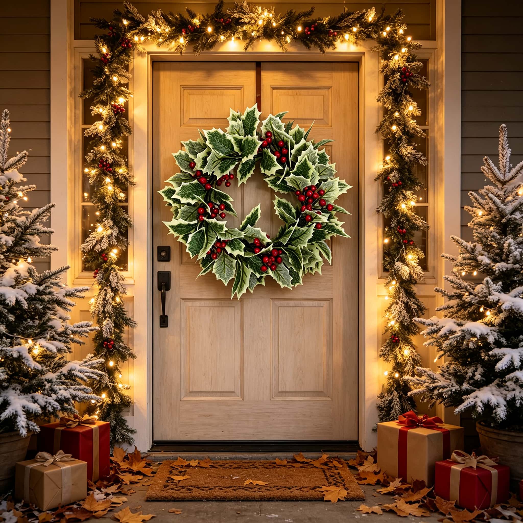Christmas Artificial Holly Wre - огляд і ціна Christmas Wreath Fake