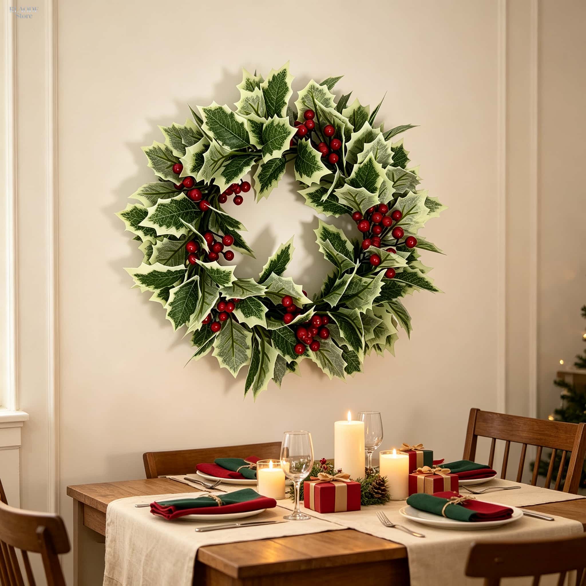 Christmas Artificial Holly Wre - огляд і ціна Christmas Wreath Fake