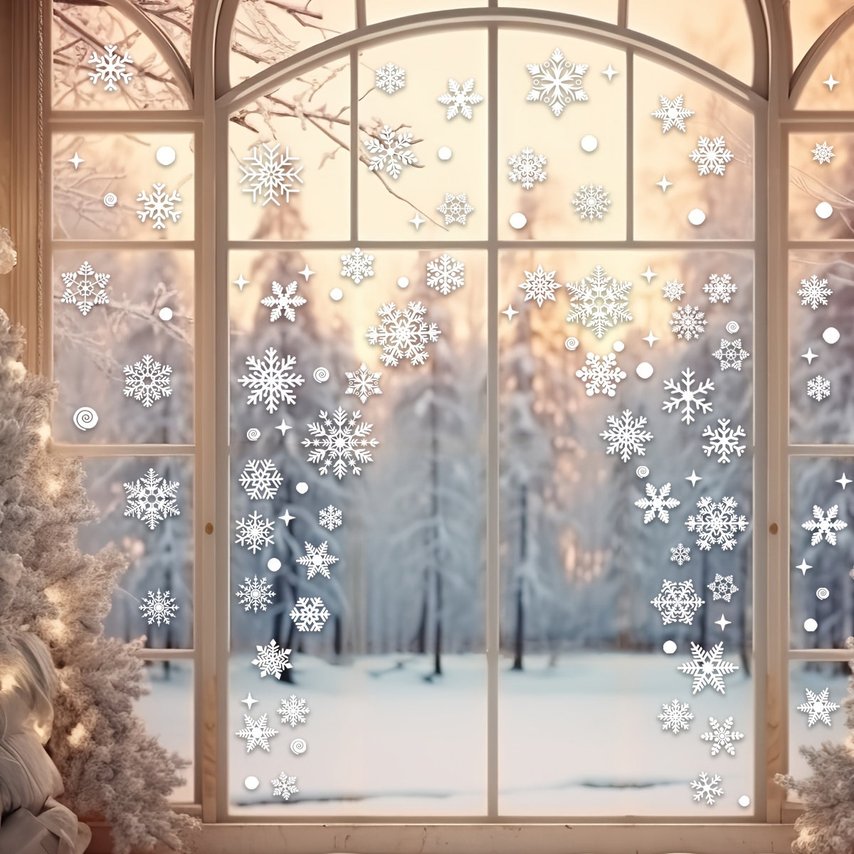 4 sheets Christmas Window Stic - огляд і ціна Snowflake Window Decal