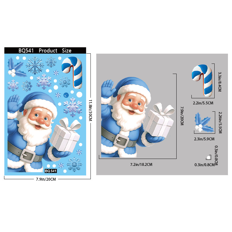 Blue Christmas Window Clings-S - огляд і ціна Snowflake Window Decal