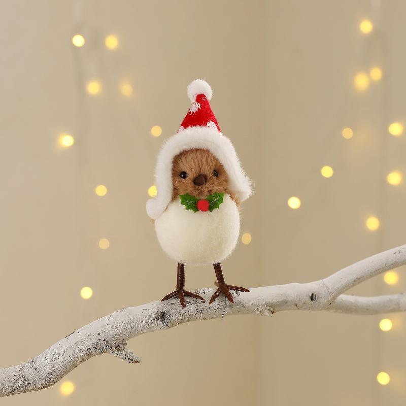 Christmas Plush Bird Ornaments - огляд і ціна Santa Hat Plush