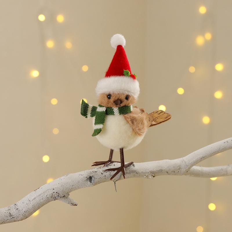Christmas Plush Bird Ornaments - огляд і ціна Santa Hat Plush