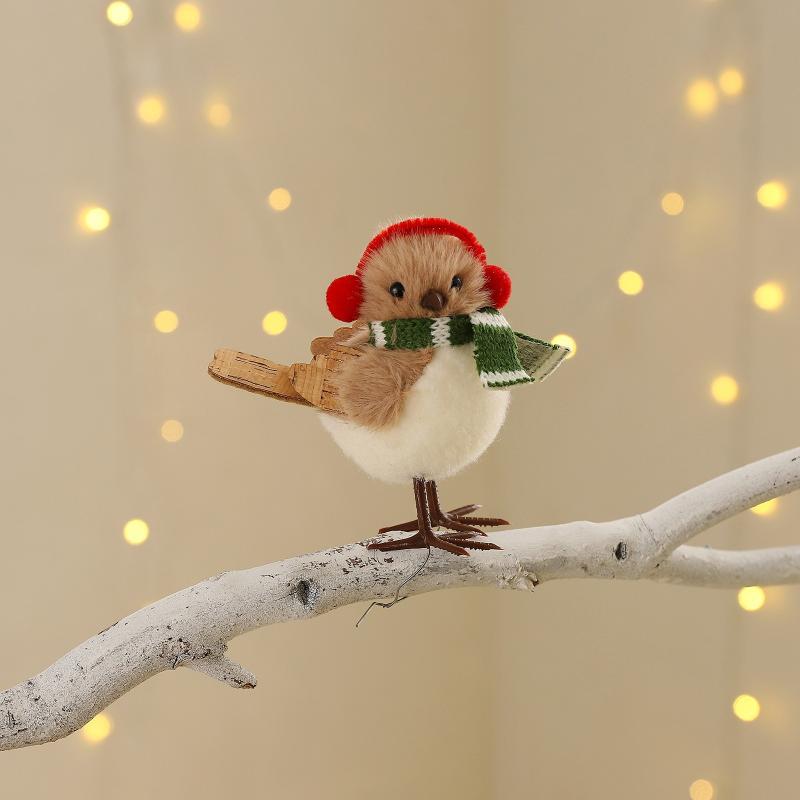 Christmas Plush Bird Ornaments - огляд і ціна Santa Hat Plush